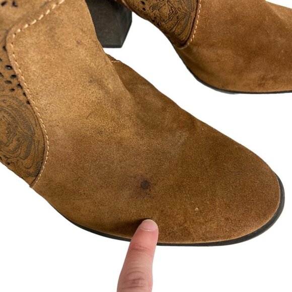 Esdra Leather Cut Out Heeled Ankle Booties Size 39 or US Size 10 Brazili Boho - Picture 10 of 11